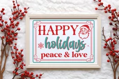 Happy holidays peace & love SVG, Christmas SVG Product Image 2