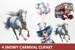 Snowy Carnival Watercolor Clipart. snowy Watercolor Product Image 1