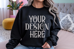 Black Gildan 18000 Mockup, Gildan Sweatshirt Mockup Product Image 1