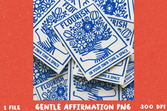 Floral line art: A Gentle Affirmation, Sublimation PNG. Product Image 1