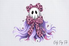 Watercolor Pink Halloween Ghost Clipart PNG Product Image 1