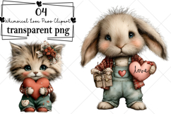 Whimsical Love Paws Clipart Watercolor PNG Product Image 1