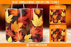 Autumn Flower Tumbler Wrap Designs, Sublimation Wrap Product Image 1