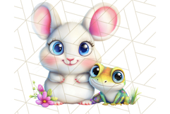 Cute Animal Friends Clipart PNG, Bright Spring Animal Duos Product Image 4
