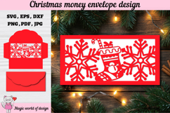 Christmas santa sock Money Envelope svg, Papercut Gift Card Product Image 2