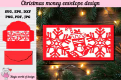 Christmas santa sock Money Envelope svg, Papercut Gift Card Product Image 2
