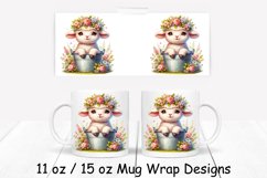 Baby Lamb Spring Mug Wrap| Sublimation PNG | 11oz 15oz Product Image 1