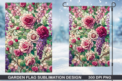 Flowers Garden Flag Sublimation| Summer Garden Flag PNG Product Image 1