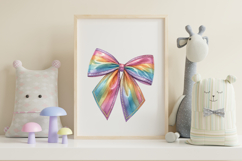 Metallic Shimmer Rainbow Coquette Bow Clipart with Shimmer Product Image 7