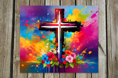 Christian cross &amp; flowers | Faith Skinny tumbler designs PL2 Product Image 4