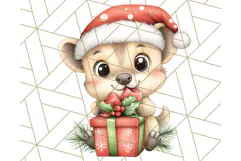 Muted Cute Safari Christmas Animal PNG Clipart, Holiday Png Product Image 4