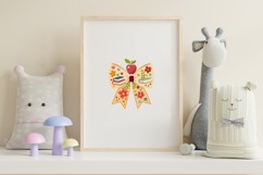 Teacher Flower Coquette Bow Clipart, teacher flower bow, PNG Product Image 7