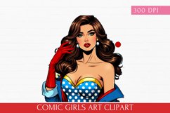 Comic Girls Art clipart, Pop-Art Girls sublimation Product Image 1