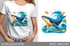 Whale T-Shirt Design. Whale Sublimation Product Image 1