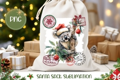 Cute Christmas Koala Santa Sack, Christmas Gift Bag PNG Product Image 1