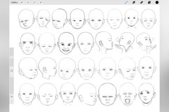 150 Procreate Boy&#039;s Head Base Stamp Brushes Product Image 2