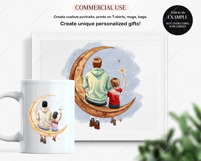 Moon with Dad Clipart Portrait Creator Product Image 5