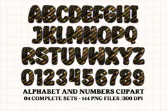Black and Gold Alphabet png clipart, gold letters doodle Product Image 2
