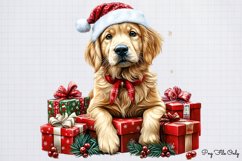 Christmas Retrievers Clipart Bundle PNG Product Image 11