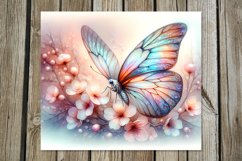 Butterfly | 4 watercolor skinny tumbler Sublimation designs Product Image 4