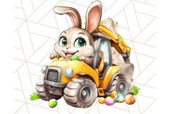 Pastel Easter Construction Clipart, Bunny Truck PNG Product Image 4