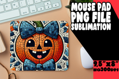 Blissful Mouse Mat Sublimation PNG, Cute Pumpkin Product Image 1
