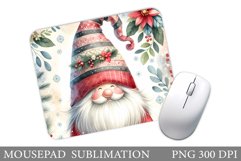 Christmas Gnome Mouse Pad. Christmas Mouse Pad Sublimation Product Image 1