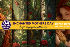 Enchanted Mothers Day Digital Paper Bundle PNG Product Image 9