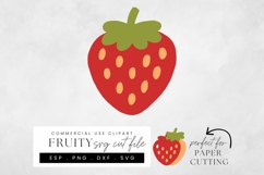 Strawberry SVG Cut File, Layered Fruit Papercraft Design Product Image 1