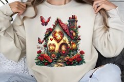 Valentines Day Fairy Houses Clipart PNG Product Image 1