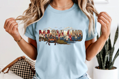 Maryland State PNG, Vintage Lighthouse &amp; Crab Sublimation Product Image 8