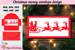 Christmas Santa Claus on Reindeer Money Envelope svg Product Image 2
