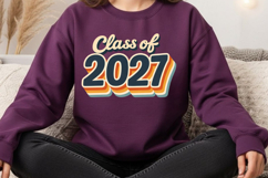Retro Class of 2027 PNG Sublimation Design, Product Image 5
