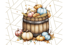 Fall Dinosaur PNG Clipart with Autumn Elements, Cute Dino Product Image 4