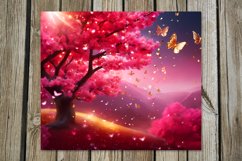 Sakura | 4 flowers Skinny tumbler Sublimation designs Product Image 4