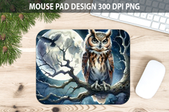 Owl Mouse pad Sublimation - Halloween Animal PNG Design Product Image 1