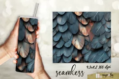 dark TEXTURE OF FEATHERS seamless tumbler wrap sublimation p Product Image 1