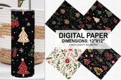 Christmas Embroidery Seamless Digital Paper Product Image 1