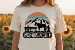 Sunset Ranch Vibes Svg, Western Cowgirl Svg, Ranch Life Svg Product Image 1