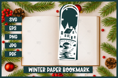 Christmas Bookmark Paper cut SVG, Layered paper cut Product Image 1