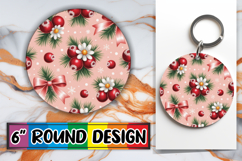 Sublimation Circle Ornaments PNG, Christmas Product Image 1