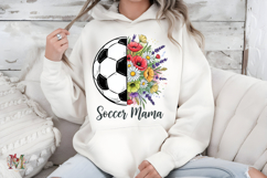 Soccer Mama PNG, Floral Soccer Ball Mothers Day Sublimation Product Image 7