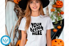White women Tshirt Mockup, Halloween tshirt mockup Product Image 1