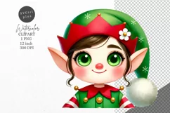 Christmas clipart, Elf clipart, Winter clipart Product Image 1