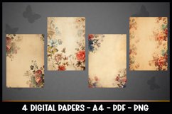 4 Digital Papers Vintage Florals I Vintage Theme Product Image 2