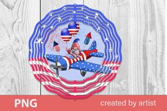 Wind Spinner 6 in, 10 in, Independence day, patriotic gnome Product Image 1