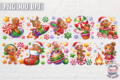 Christmas Gingerbread Man Clipart Bundle Sublimation 104 PNG Product Image 4