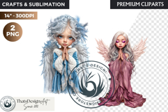 Little Angel praying clipart PNG, Cute angel, christian art Product Image 1