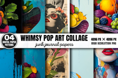 Whimsy Pop Art Collage Journal Patterns PNG Product Image 1