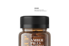 Amber Glass Pills Bottle - PSD Mockup Product Image 8